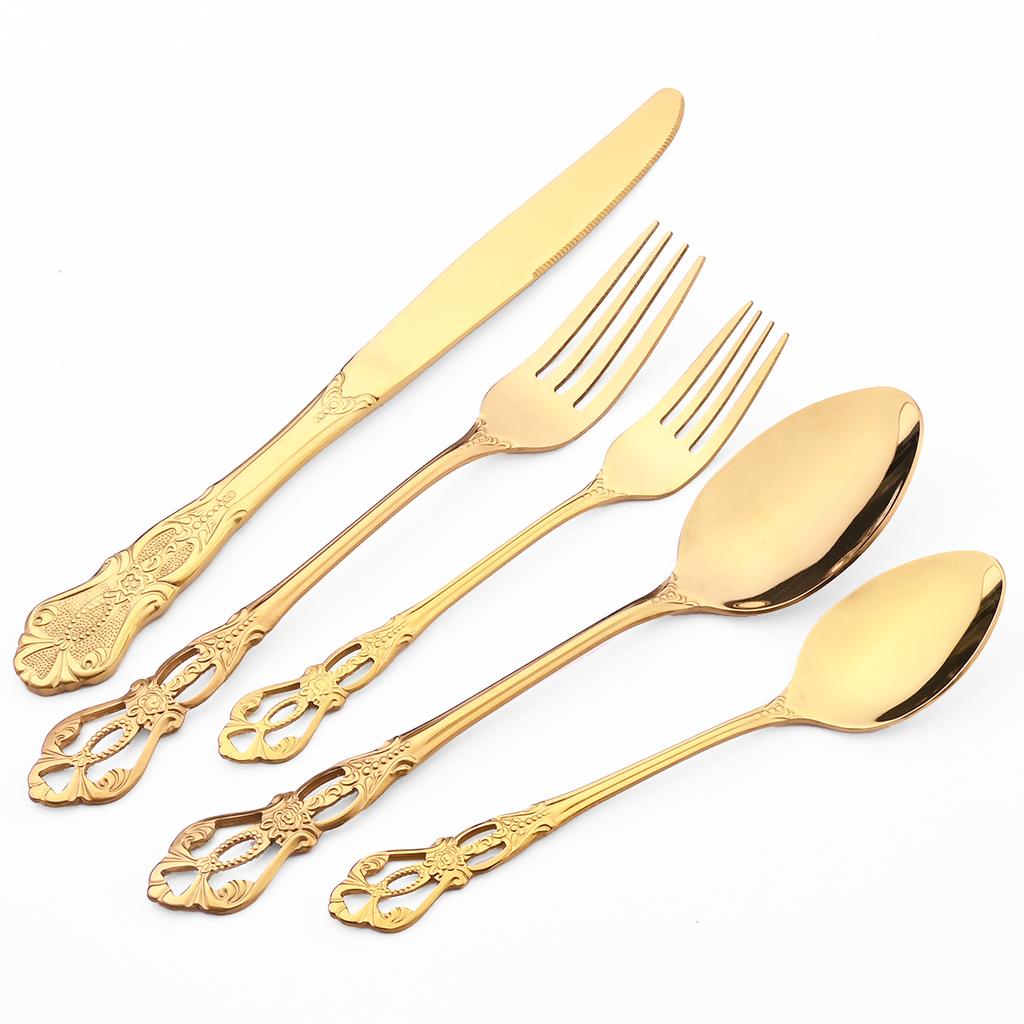 6/30 предметов Королевский красочный набор столовых приборов нож десертная вилка ложка набор столовых приборов из нержавеющей стали кухонная посуда столовые приборы