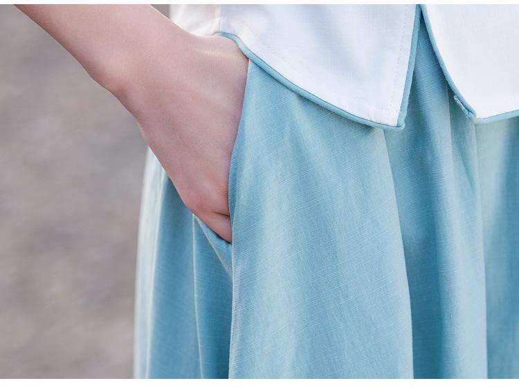 Летний ретро китайский костюм Тан с вышивкой из хлопка и льна, топ ципао со стойкой