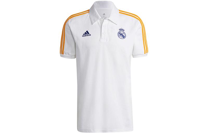 Adidas Polo Shirts Men's White Polo Collar Moderate Straight Fit GR4242