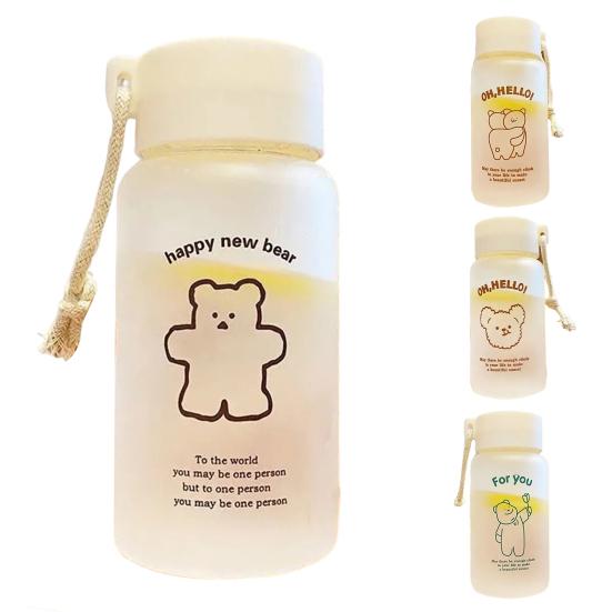 Чашка для воды большой емкости для ежедневного использования, прозрачная бутылка для спорта на открытом воздухе, фитнеса, медведя, бутылка для сока, экологически чистое хранение