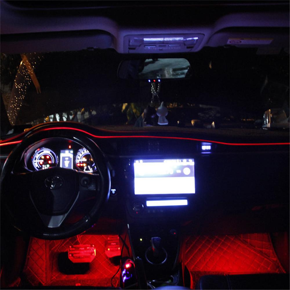 5 x RGB LED 6м Оптоволоконная Автомобильная Декоративная Лента Подсветки Активация Звуком Пульт Дистанционного Управления