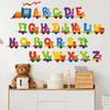 Cartoon Wild Jungle 26 Letters Alphabet Animal Wall Stickers for Rooms for Kids Home Decoration Children Wall Decal Poster Mural