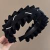Rhinestone Women Hair Hoop Cloth Wrinkle Headband Luxury Black Hairband  Party