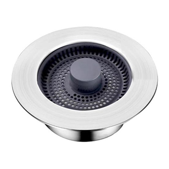 Stainless Steel Kitchen Sink Filter 3-in-1 Design Odor Blocking Anti-Clog Universal Fit Fruit Vegetable Sink Strainer