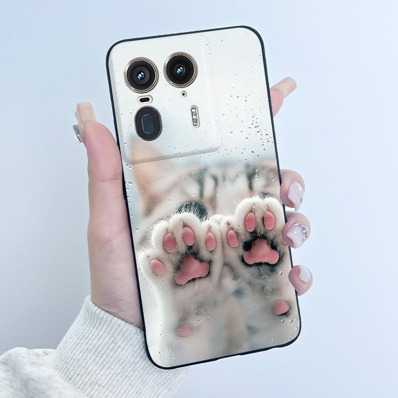 Мягкий чехол для телефона Motorola Moto Edge 50 Ultra 5G Черный Матовый Силиконовый Эстетичный Роскошный Милый Крутой Для Мальчиков Девочек Задняя Крышка