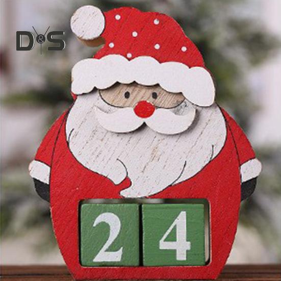 Рождественский Адвент-календарь с подвижным цифровым блоком Санта-Клаус, лось, снеговик, календарь обратного отсчета, рождественская табличка, настольное украшение, орнамент