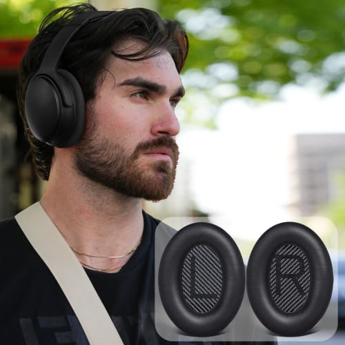 SoloWIT Replacement Ear Pads and Cushions for Bose QuietComfort 35 & 35ii (QC35 & QC35ii) Headphones, Sound-Isolating Soft Leather and High-Density Fo