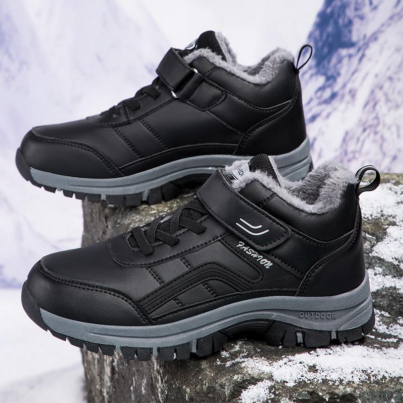 MCTIN Ботинки, женские водонепроницаемые зимние кожаные туфли, ботильоны, мужские зимние походные ботинки