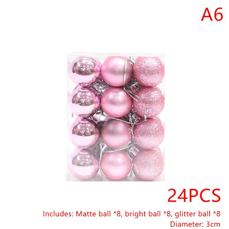 Набор из 24 рождественских шаров 3 см – Подвесные украшения для рождественской елки для праздничных вечеринок
