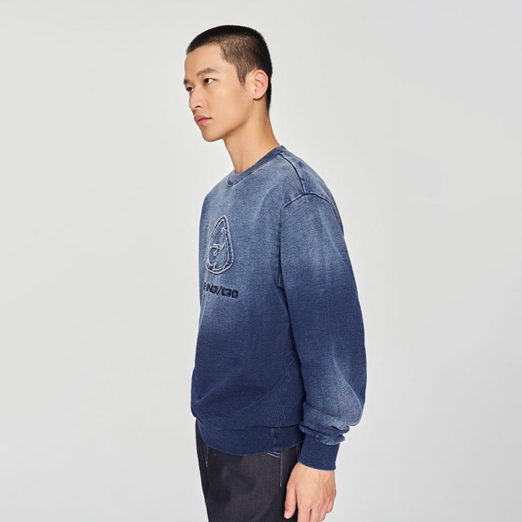 Lee Sweatshirts Men's Denim Blue Crew Neck Moderate Regular LMT010116207755A08389