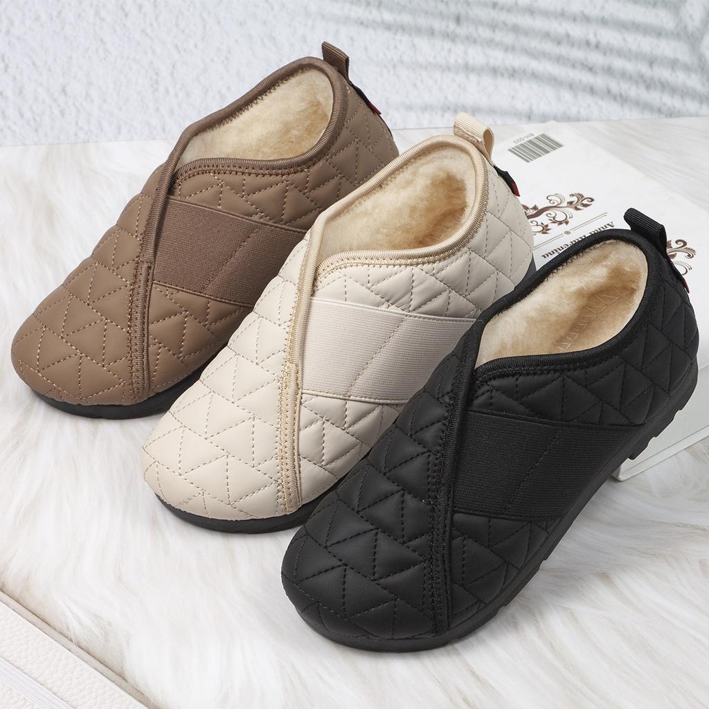 Autumn and Winter Plus Velvet Warm Cotton Shoes Women's Non-slip Lightweight Lazy One-step Bag Heel Soft-soled Casual Shoes