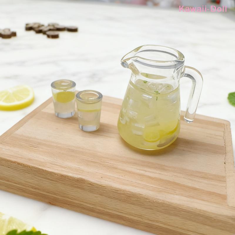1Set Simulation Summer Iced Lemon Tea Drink Model Dollhouse Miniature Food Dollhouse Furniture Living Room Scene Model Ornament