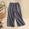 High Waisted Casual Straight Leg Pants Wide Leg Pants Loose Artistic Retro Cotton Linen Cropped Pants for Women Trousers Women’s