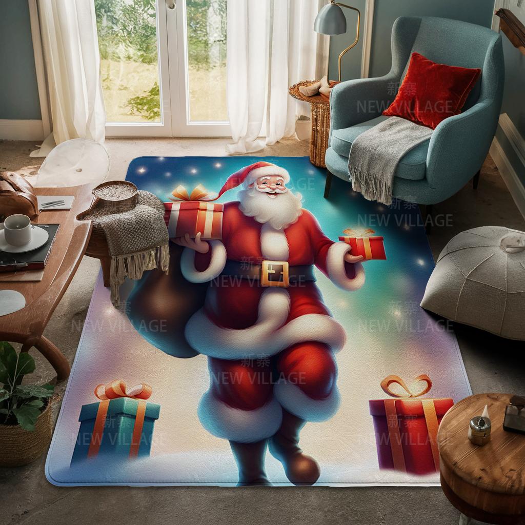 Ковер у входа в дом Домашний коврик у двери Гостиная Ванная Комната Ноги ванная комната Нескользящие коврики с водопоглощением для ванной Счастливого Рождества зима