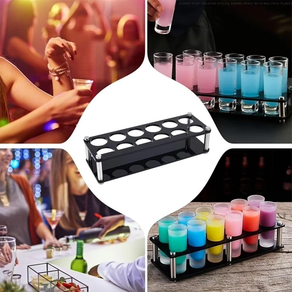 38mm Acrylic Cup Holder Round Hole Cup Serving Tray Shot Glasses Holder  Restaurant Service