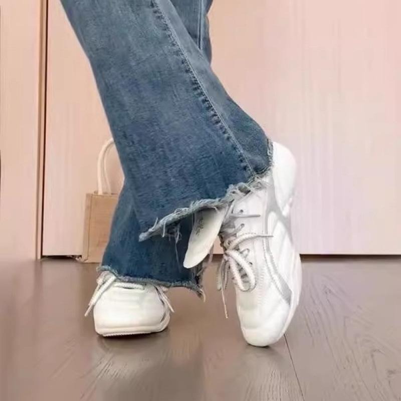 Soft Leather German Training Shoes Women's 2025 New Spring Women's Shoes Retro Flat-soled Forrest Gump Shoes Flip-top Casual Sports Little White Shoes