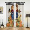Fall Scarecrow Pumpkin Sunflower Luxury Window Curtain for Living Room Bedroom Home Decor Kitchen for Window Drapes