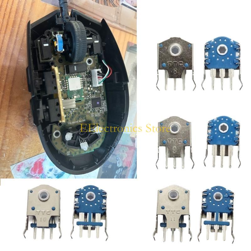 B03C 8мм 9мм 10мм 11мм Вращающиеся колесики-энкодеры для колеса прокрутки мыши PC, серебристые, для точного управления