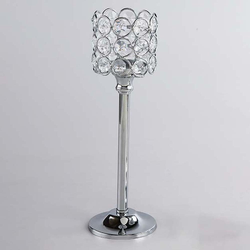 Metal Crystal Candle Holder Hollow Craft Candelabra Wedding Venue Floral Arrangements