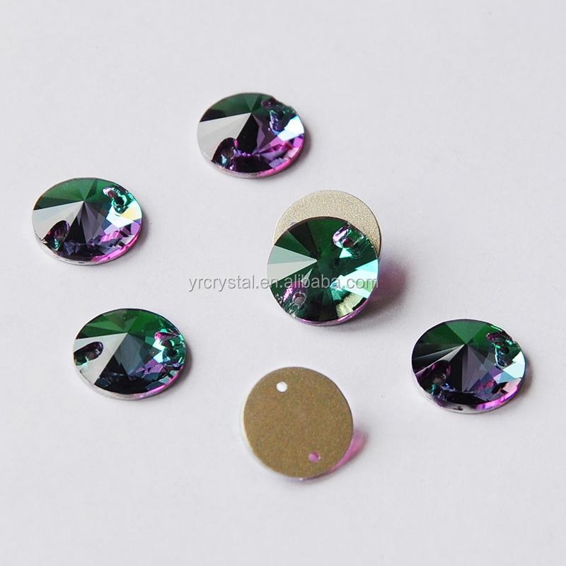 Article 3200 Emerald Flatback Crystal Rivoli Sew on Rhinestone Crystal Beads Wedding Dress