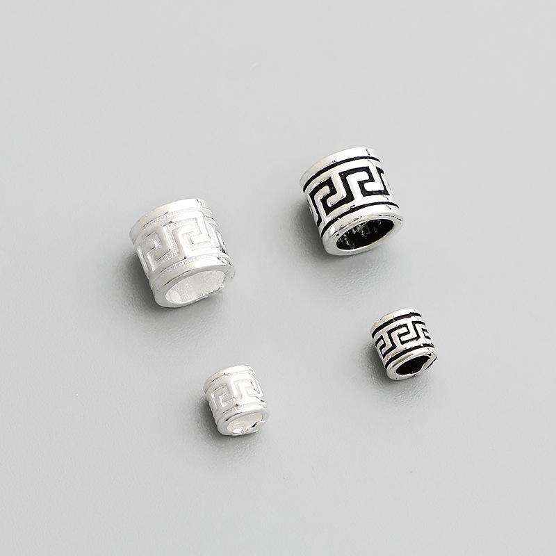 Тайские бусины-бочонки из стерлингового серебра S925 пробы в стиле ретро для браслетов своими руками - аксессуары для украшений из бисера