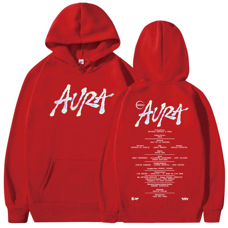 Rapper Maka Aura 2025 Tour Album Hoodies Men's Women Casual Oversized Hooded Sweatshirts Fashion Vintage Long Sleeves Pullovers