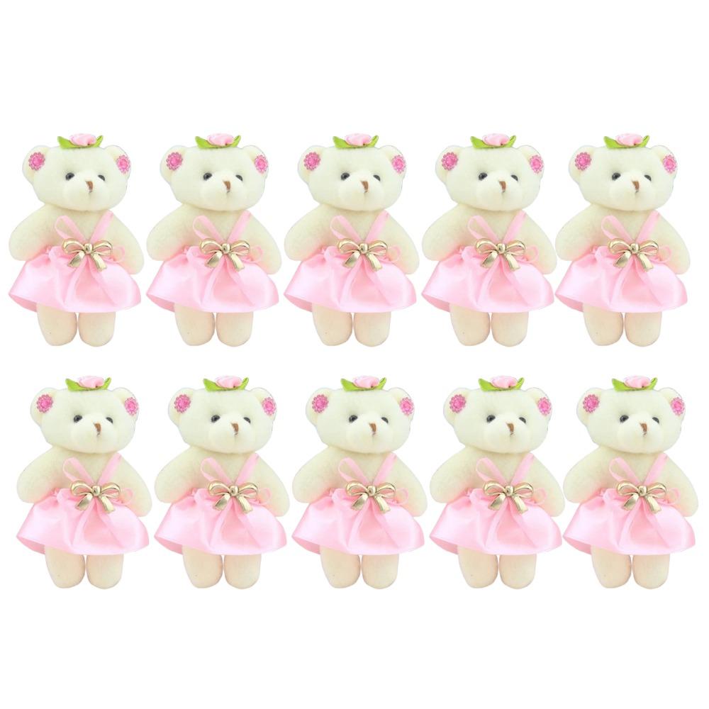 10pcs/set Plush Animal Mini Bear Flower Bouquet Cartoon Bear Plush Toys  Valentine's Day