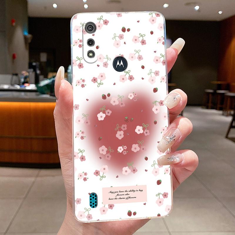 Case For Motorola Moto E6 Plus E6S (2020) Coque Flower Protective Cases Moto E7 Power E7 Plus Capa Soft Silicone TPU Phone Cover
