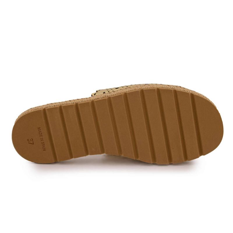 Золотистые мюли-ламинадо с веревочной подошвой Женский PINAZ