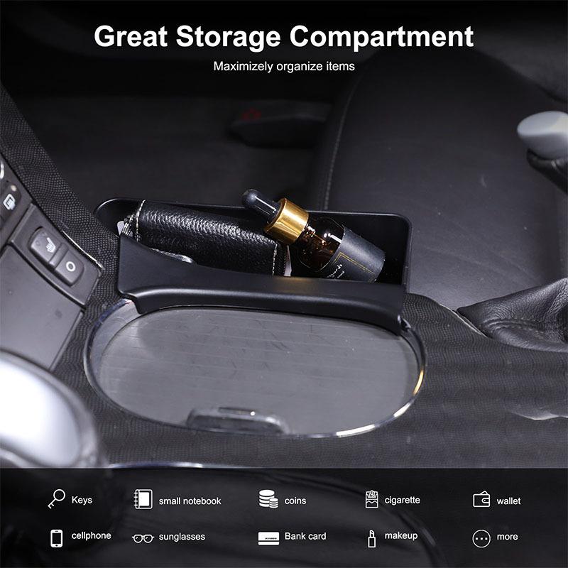 For Chevrolet Corvette C6 2005-2013 ABS Black Center Console Side Storage Box Multi-Function Mobile Phone Tray Car Accessories