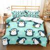 Cute Penguin Pattern Duvet Cover Set Cute Kawaii Animals For Kids Girls Bedroom Decor Polyester Comforter Cover King Queen Size
