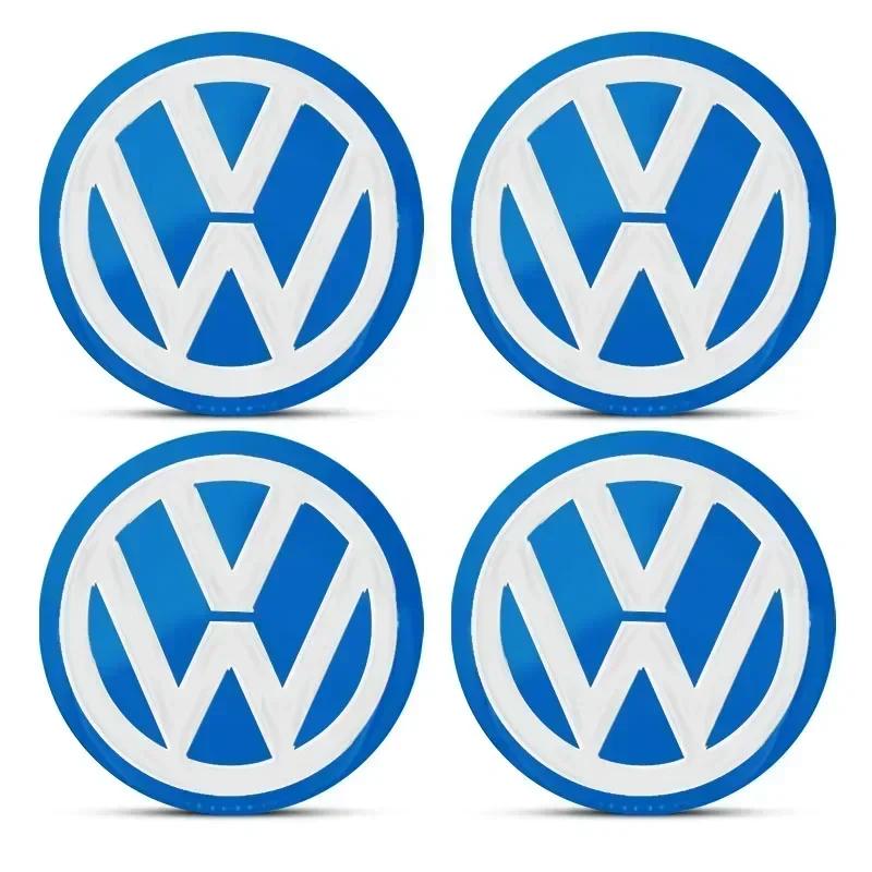 For VOLKSWAGEN VW 2025 Hot 4CS 56mm 60mm Car Wheel Center Cap Hub Covers Badge 3D Sticker For Volkswagen Polo Golf-4 5 6 7 MK5 M