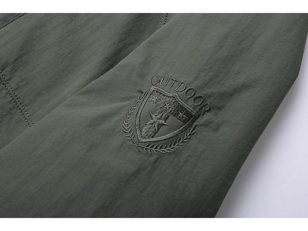 Мужская ветровка средней длины - Весна/Осень, Легкая, Повседневная для улицы, С несколькими карманами, Большого размера