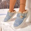 Foreign Trade New Large Size Snow Boots Women's Cross-border Winter Thick-soled Wool Buckle Thermal Cotton Slippers