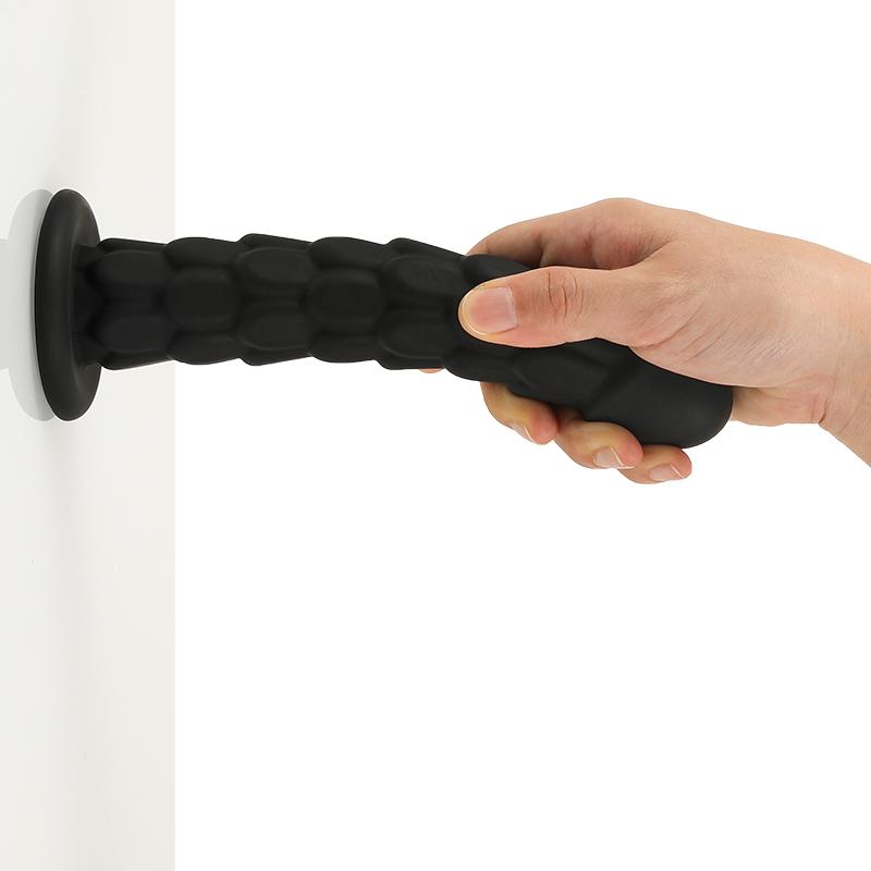 Fish Scale Anal Plug Three-Piece Suction Cup Silicone Anal Plug Extended Anal Strip Anal Vibrator Black Adult Sex Toy