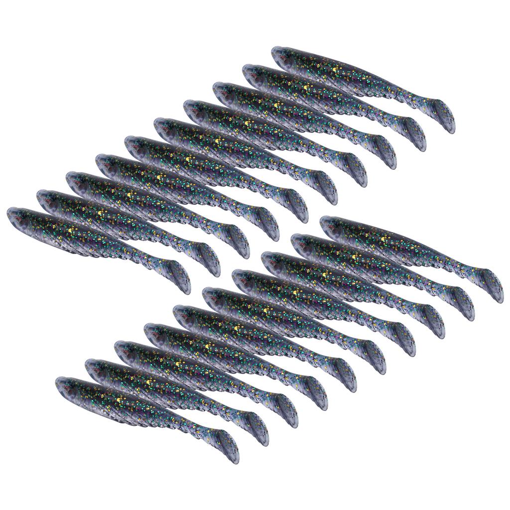 20Pcs Artificial Simulation Silicone Fishing Lure Soft Bait T Tail Soft Worm Accessory