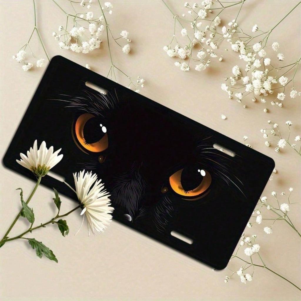 2D плоская рамка для номерного знака с УФ-печатью «Кошачий глаз», устойчивая к царапинам и выцветанию, алюминиевая передняя крышка для автомобильного номера, универсальная, 5,9x11,8 дюйма