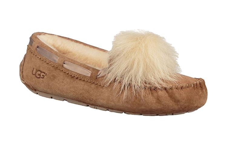 UGG Dakota Мокасины с помпоном Коричневые Женские 1019015-CHE