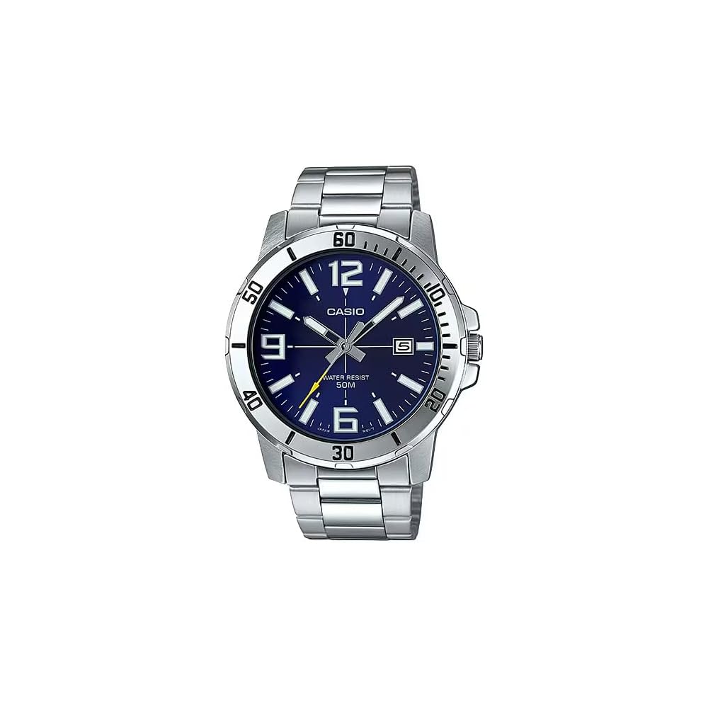 Casio MTP-VD01D-2BV Men's Enticer Stainless Steel Blue Dial Casual Analog Sport Watch