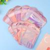 50pcs/bag Iridescent Self Sealing Pouches Transparent With Hang Hole Jewelry Display Packaging Bags