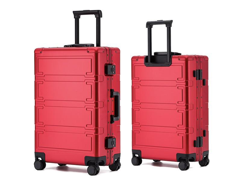 2118 Model 28-Inch Aluminum-Magnesium Alloy Trolley Case with Password Lock and 20 Universal Wheels for Men and Women