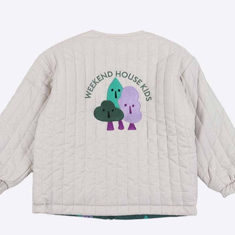 New Balance Детская двухсторонняя стеганая куртка Weekend House бежевого цвета