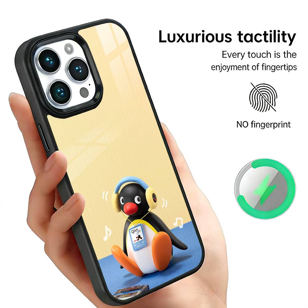 P-Pingu Cute P-Penguin Phone Case For IPhone17 16 15 14 13 12 11 Plus Pro Max Plus Wireless Charger Cover Funda