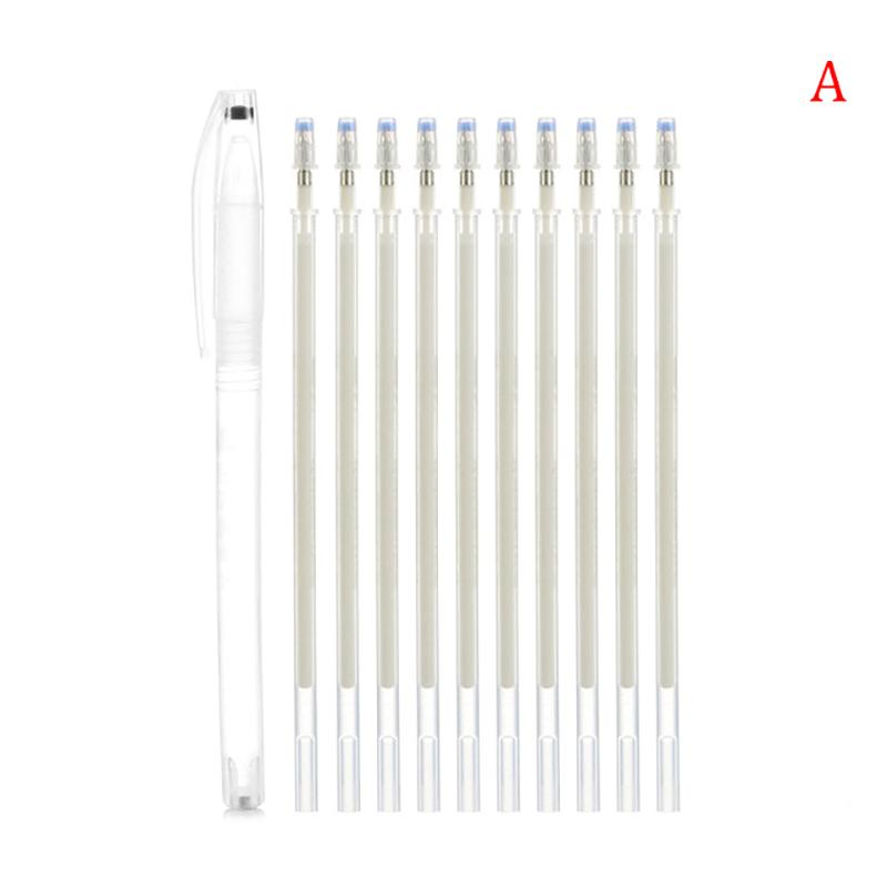 New 10Pcs Heat Erasable Pen High Temperature Disappearing Fabric Marker Tailoring