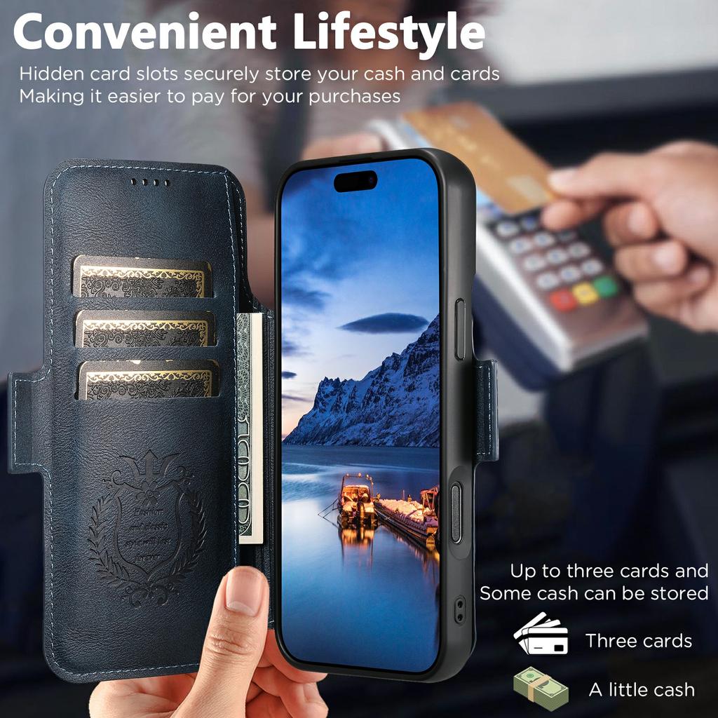 SUTENI Q-06 For iPhone 17 Air Case Color Splicing Magnetic Detachable Leather Phone Cover