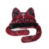 Warm Winter Hat Cute Plush Animal Hat, Furry Cat Ear Headwear, Unique Cosplay Accessories Soft Cap for Halloween Party Costume, Holiday Theme