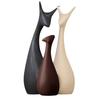 Home Decor Lucky Deer Family Matte Finish Ceramic Figures - (Set of 3, Matte Brown)