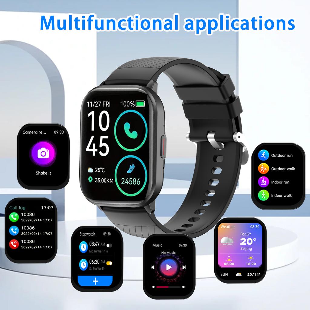 Умные часы с Bluetooth-вызовом, спортивные трековые часы с камерой контроля сердечного ритма, для Android IOS