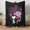 1pc Snoopy Celebrates Th July Flannel Blanket Soft Warm Throw Blanket for Bedroom Living Room Bed Travel Camping Picnic Gift. MT7150152