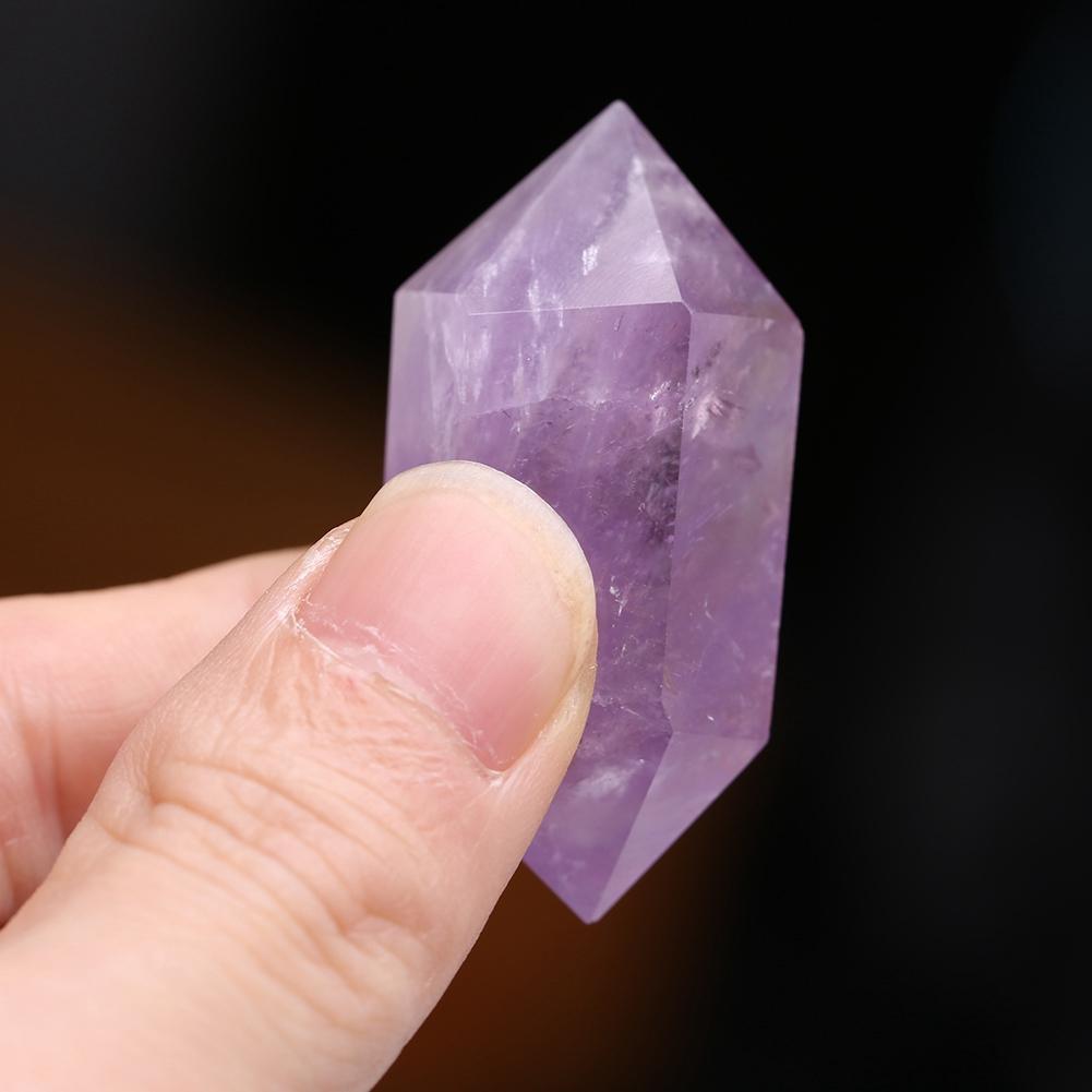 Amethyst Quartz Purple, Stone 4.5cm Double Pointed Prism for Home Decoration Jewelry Making Fish Potted Plants Foot with Crtive Shap